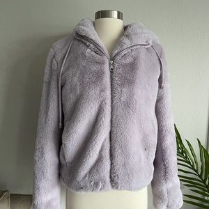 Rachel Zoe Purple Faux Fur Zip Up Teddy Jacket| XS